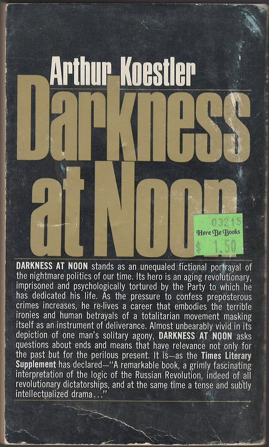 Darkness at Noon by Arthur Koestler back cover