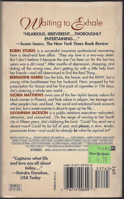 Waiting to Exhale by Terry McMillan back cover