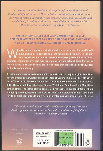 A Religion of One's Own by Thomas Moore back cover