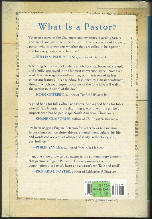 The Pastor by Eugene Peterson back cover