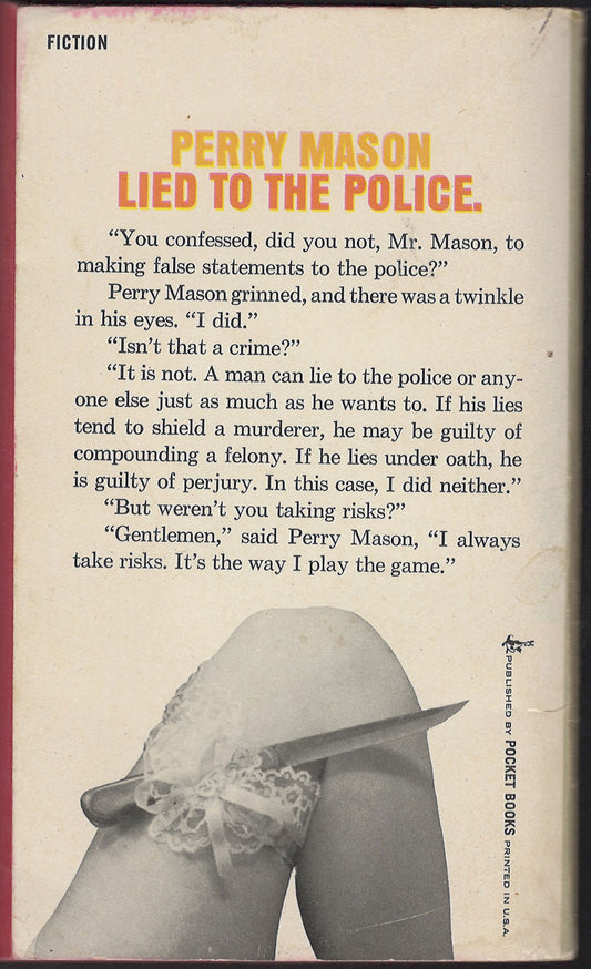 The Case of the Lucky Legs by Erle Stanley Gardner back cover