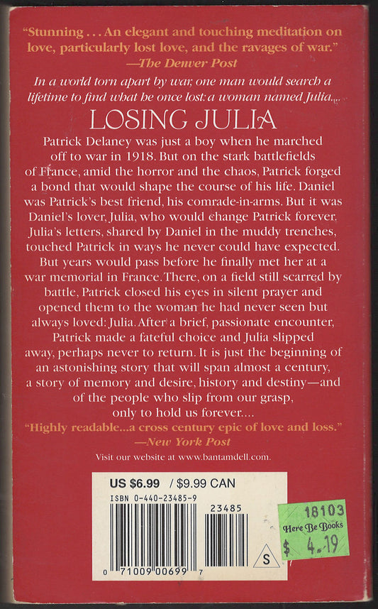 Losing Julia by Jonathan Hull back cover