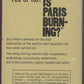 Is Paris Burning? by Larry Collins Dominique Lapierre back cover