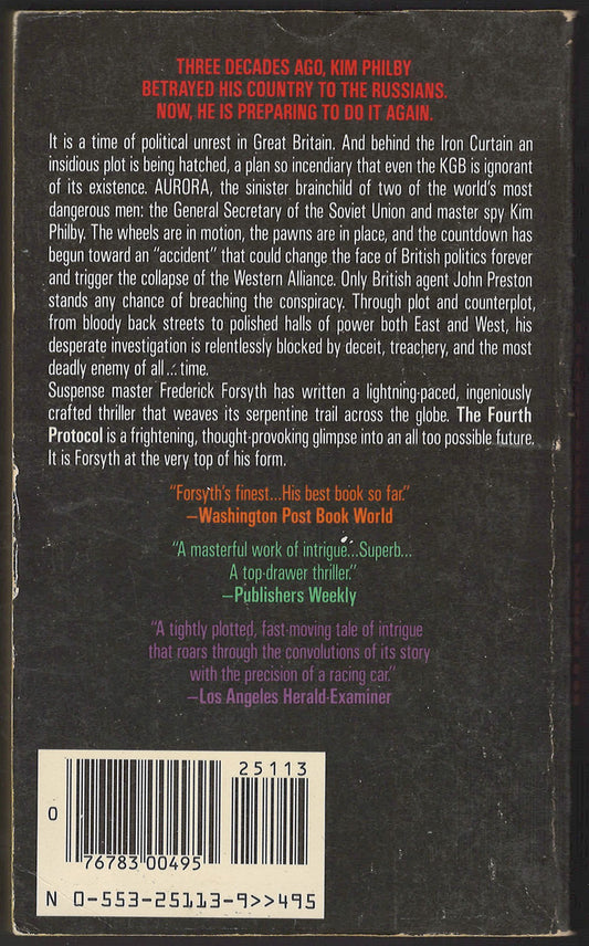 The Fourth Protocol by Frederick Forsyth back cover