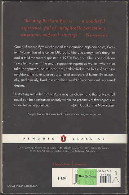Excellent Women by Barbara Pym back cover