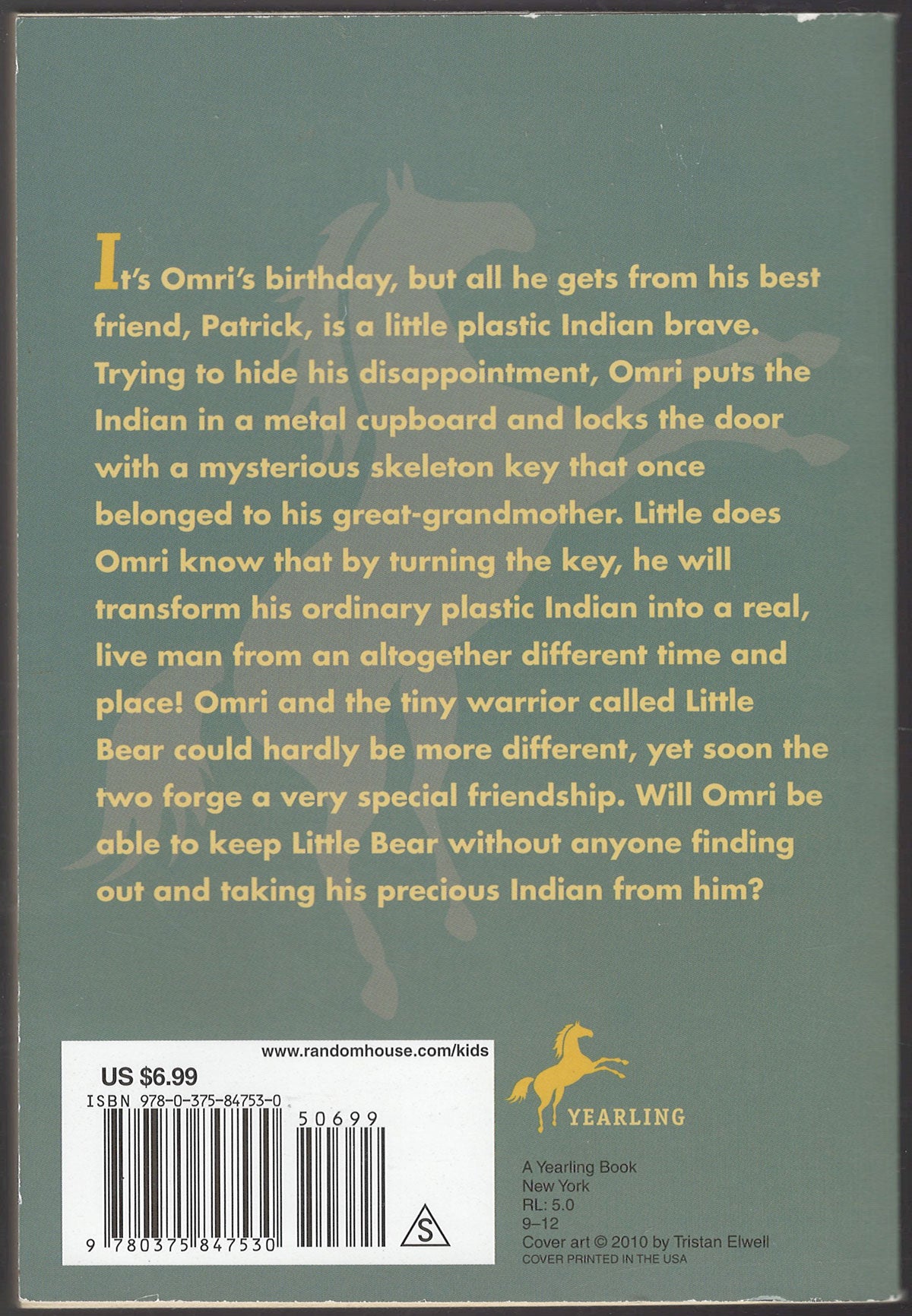 The Indian in the Cupboard by Lynne Banks back cover