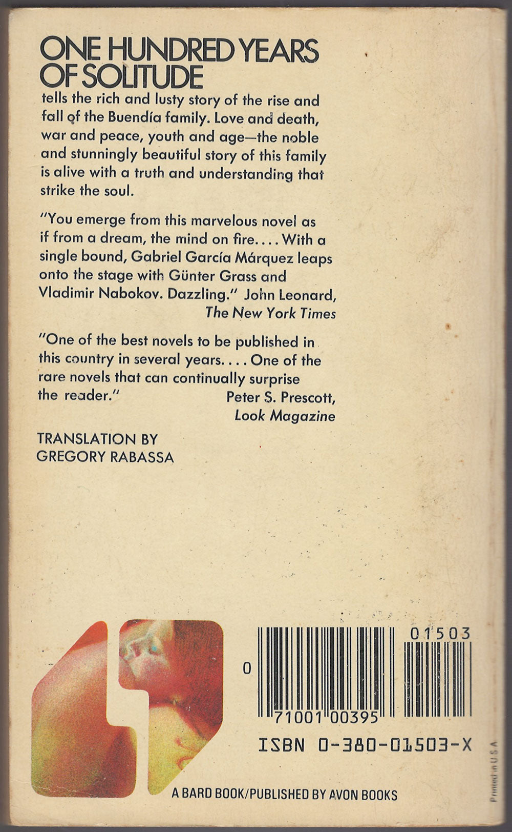 One Hundred Years of Solitude by Gabriel Garcia Marquez back cover