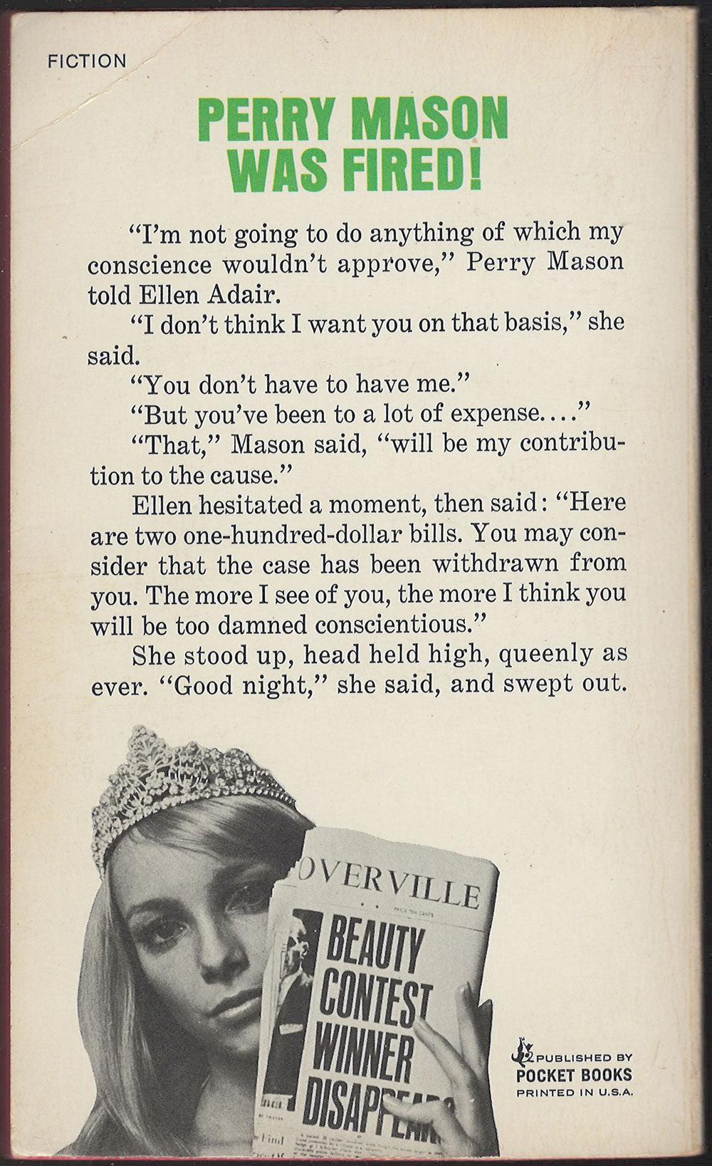 The Case of the Queenly Contestant by Erle Stanley Gardner back cover