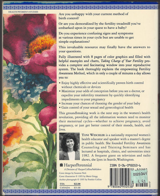 Taking Charge of Your Fertility by Toni Weschler back cover