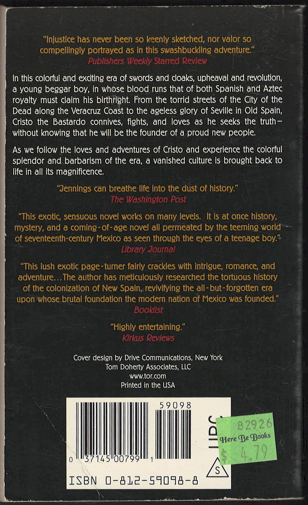 Aztec Blood by Gary Jennings back cover