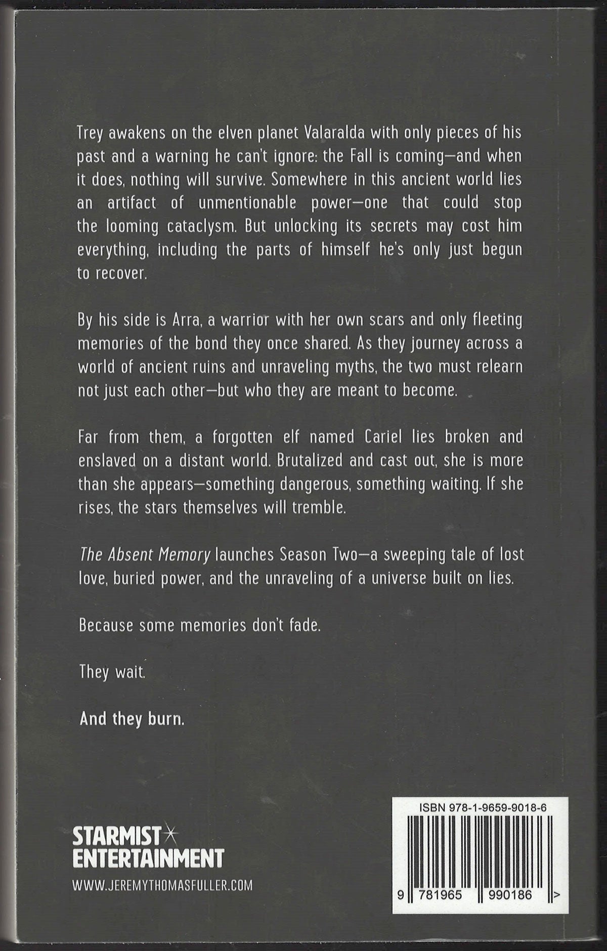 The Absent Memory by Jeremy Thomas Fuller back cover