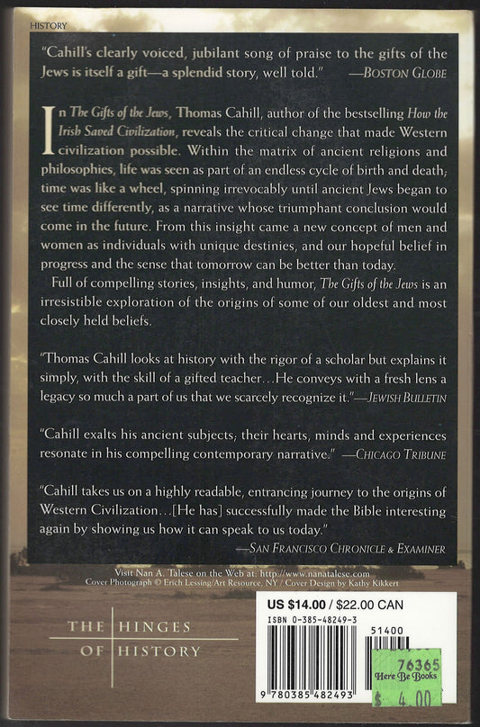 Gifts of the Jews by Thomas Cahill back cover