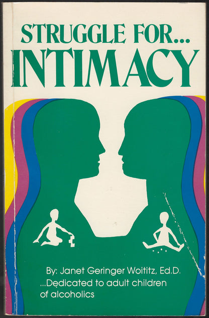 Copy 1 of Struggle for Intimacy by Janet Geringer Waltitz with silhouettes of two people facing each other.