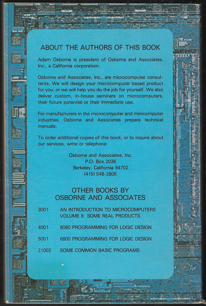 An Introduction to Microcomputers Volume 1 Basic Concepts by Adam Osborne back cover