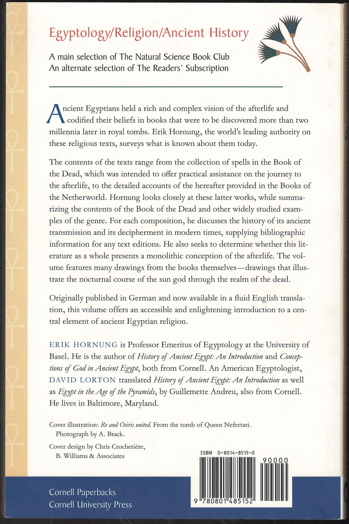 The Ancient Egyptian Books of the Afterlife by Erik Hornung back cover