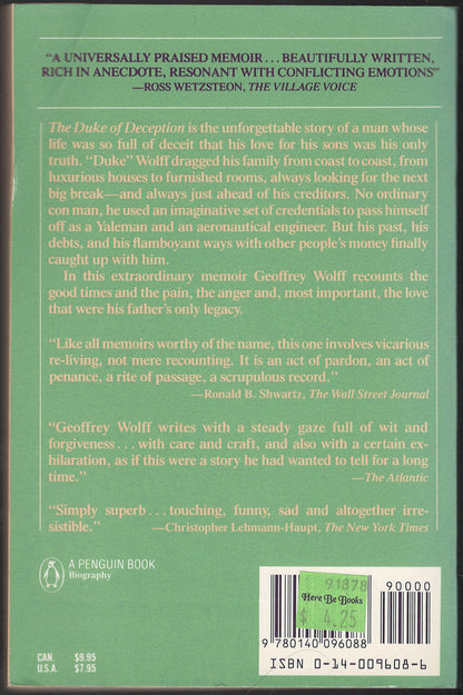 The Duke of Deception by Geoffrey Wolff back cover