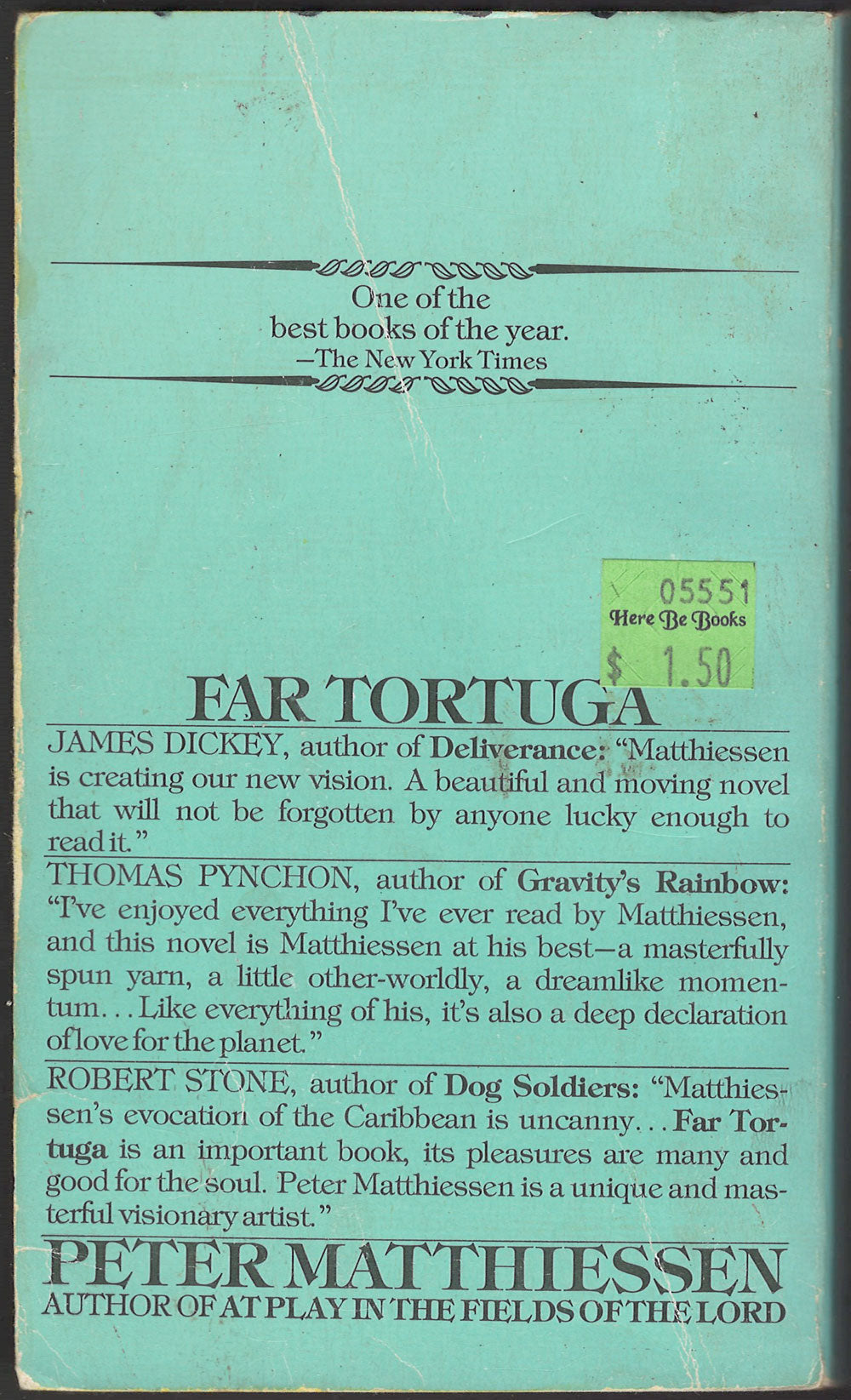 Far Tortuga by Peter Matthiessen back cover