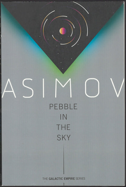 Front cover of Pebble in the Sky by Isaac Asimov with a geometric design.