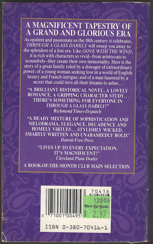 Through a Glass Darkly by Karleen Koen back cover