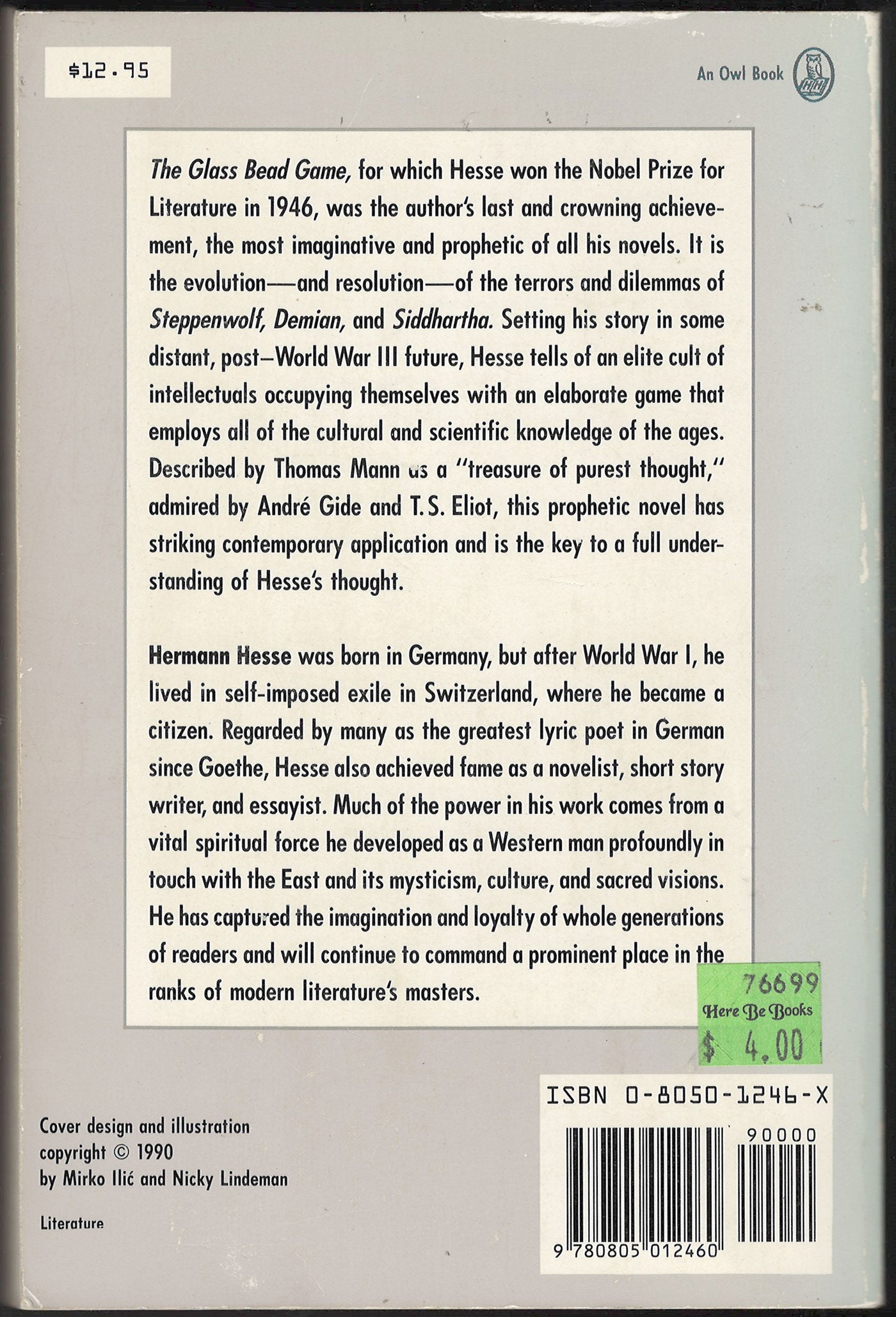 The Glass Bead Game (Magister Ludi) by Hermann Hesse back cover