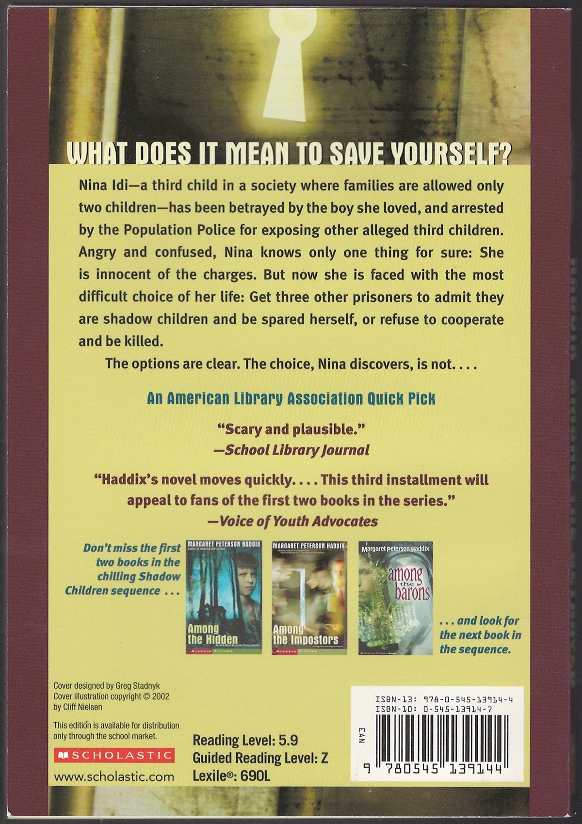 Among the Betrayed by Margaret Peterson Haddix back cover