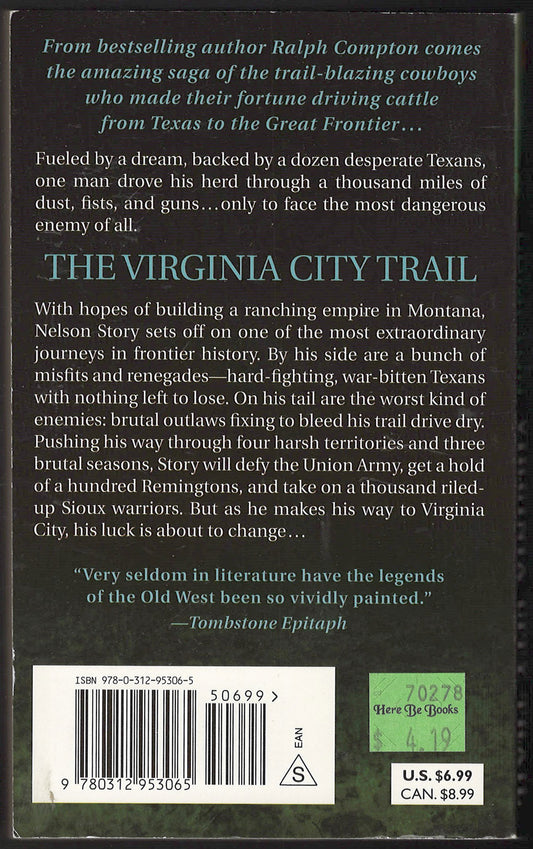 Virginia City Trail by Ralph Compton back cover