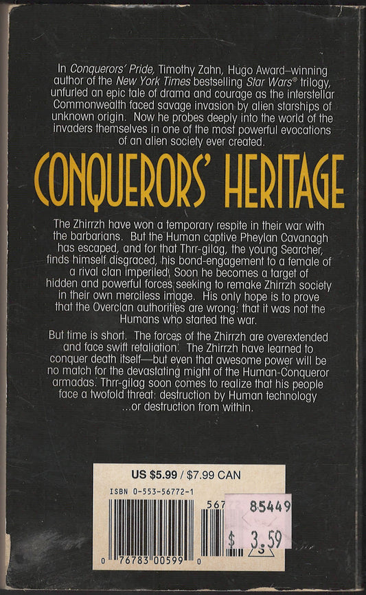 Conquerors' Heritage by Timothy Zahn back cover