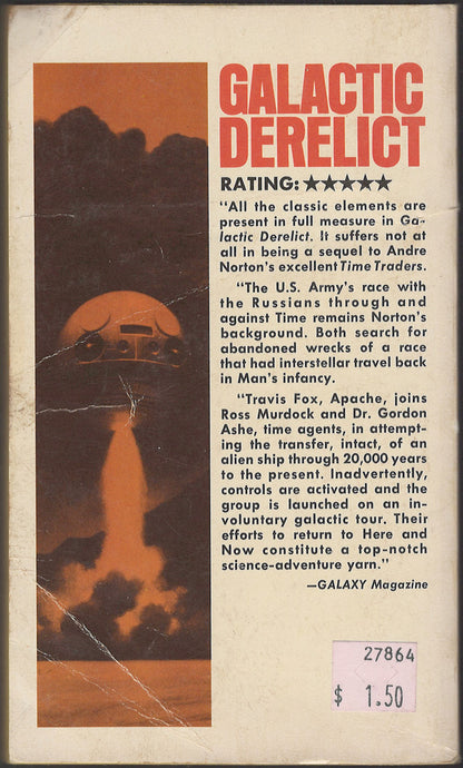 Galactic Derelict by Andre Norton back cover