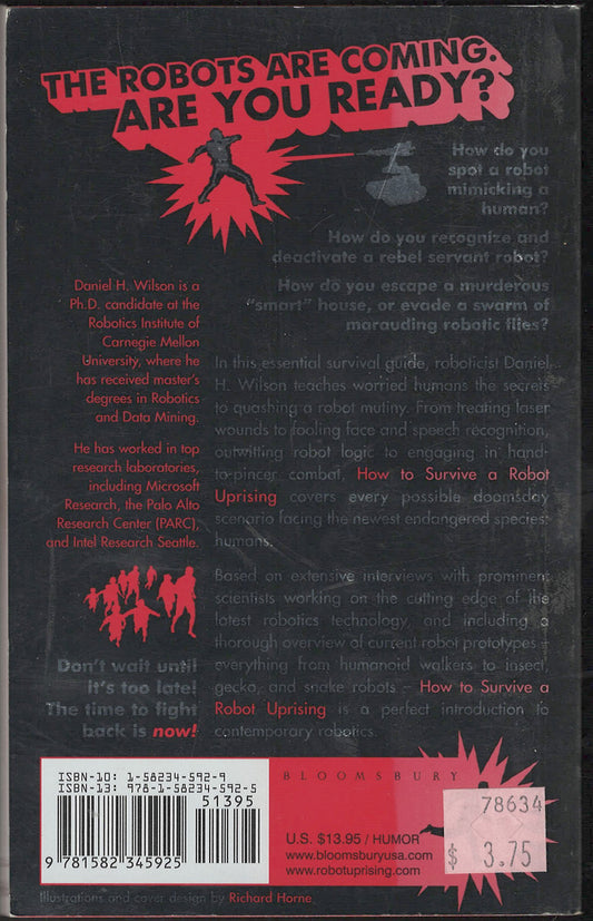 How To Survive a Robot Uprising by Daniel Wilson back cover