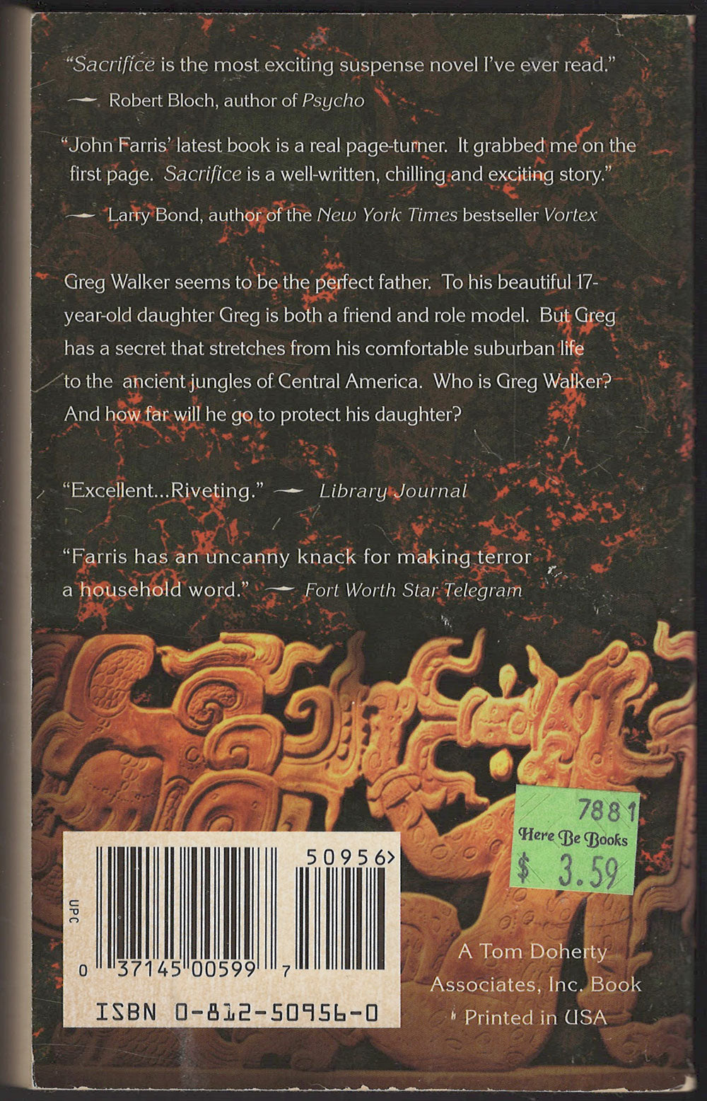 Sacrifice by John Farris back cover