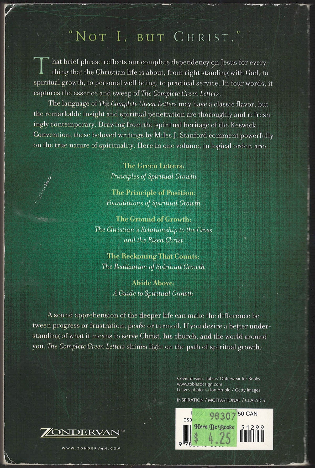 The Complete Green Letters by Miles Stanford back cover