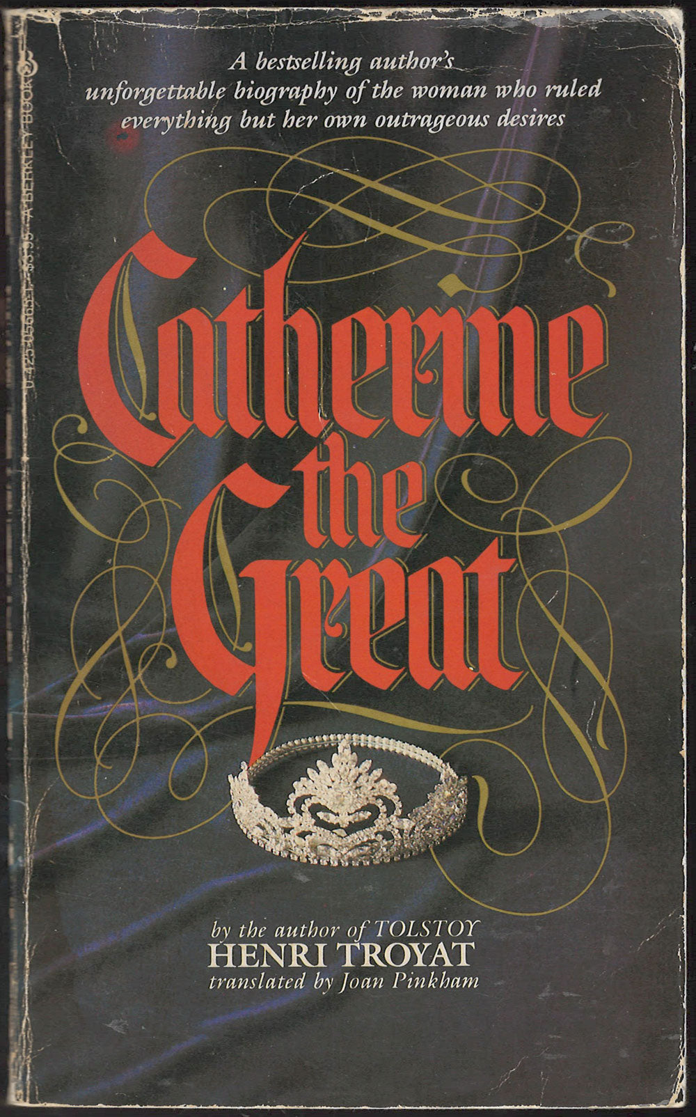Front cover of Catherine the Great by Henri Troyat with decorative text and a tiara illustration.