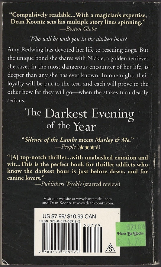 The Darkest Evening of the Year by Dean Koontz back cover