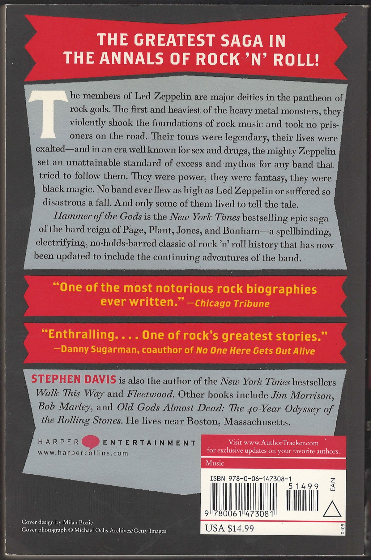 Hammer of the Gods by Stephen Davis back cover