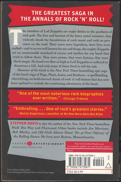 Hammer of the Gods by Stephen Davis back cover