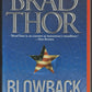 Front cover of Blowback by Brad Thor with an American flag star design.