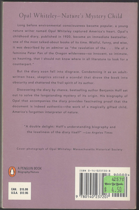 Singing Creek where the Willows Grow by Benjamin Hoff and Opal Whiteley back cover