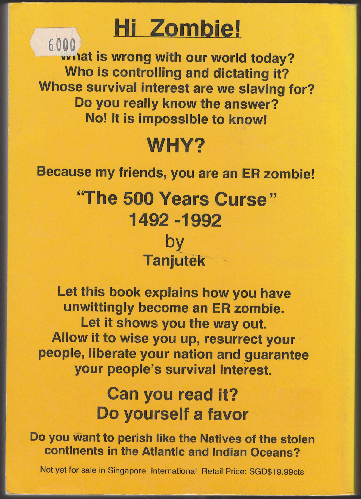 The 500 years curse by Tanjutek back cover