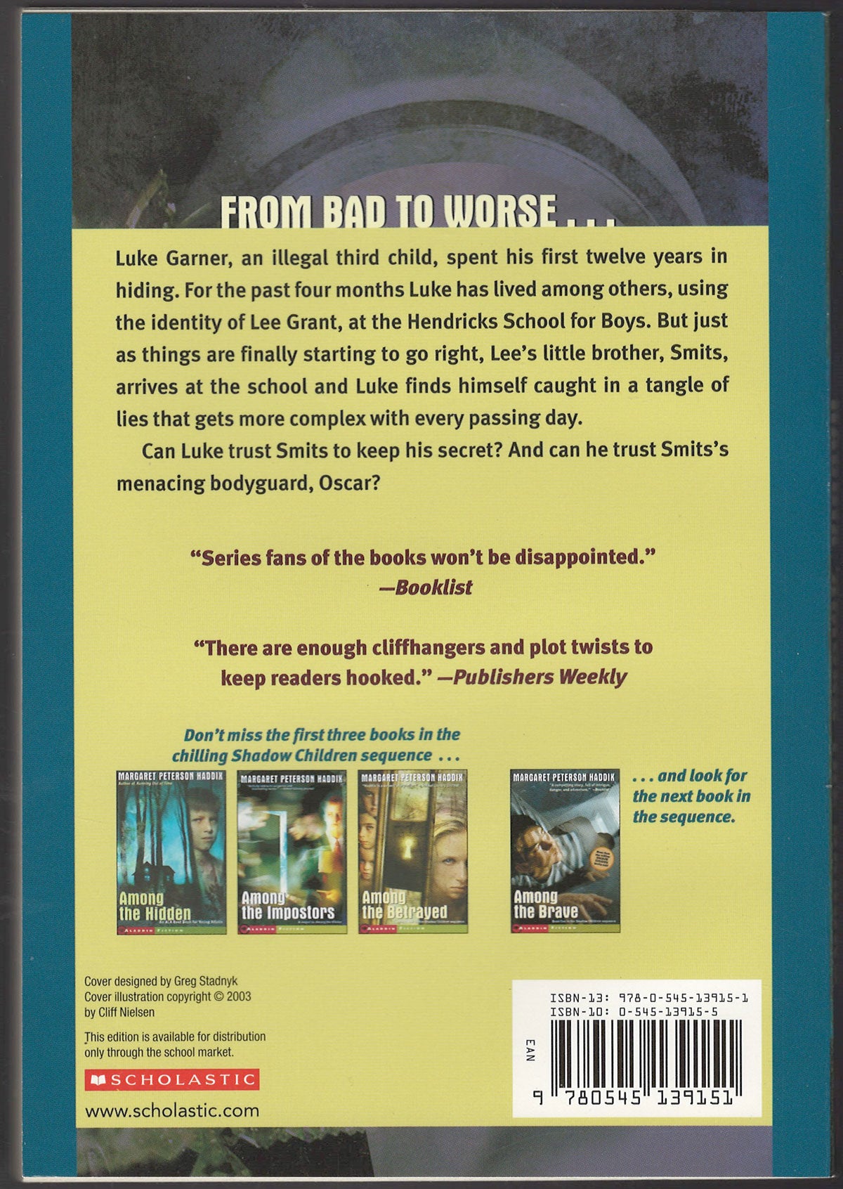 Among the Barons by Margaret Peterson Haddix back cover