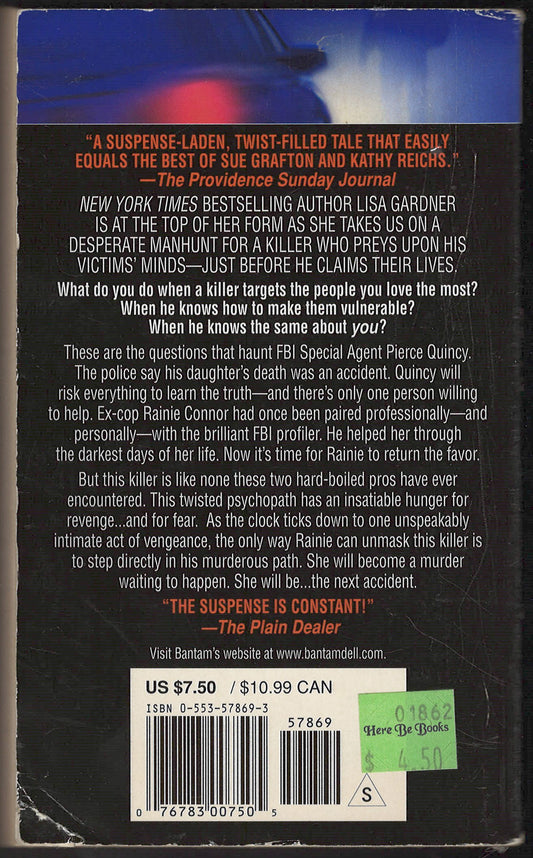 Next Accident by Lisa Gardner back cover