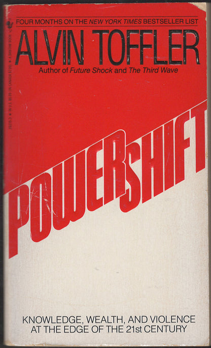Front cover of Powershift by Alvin Toffler with a red and white design.