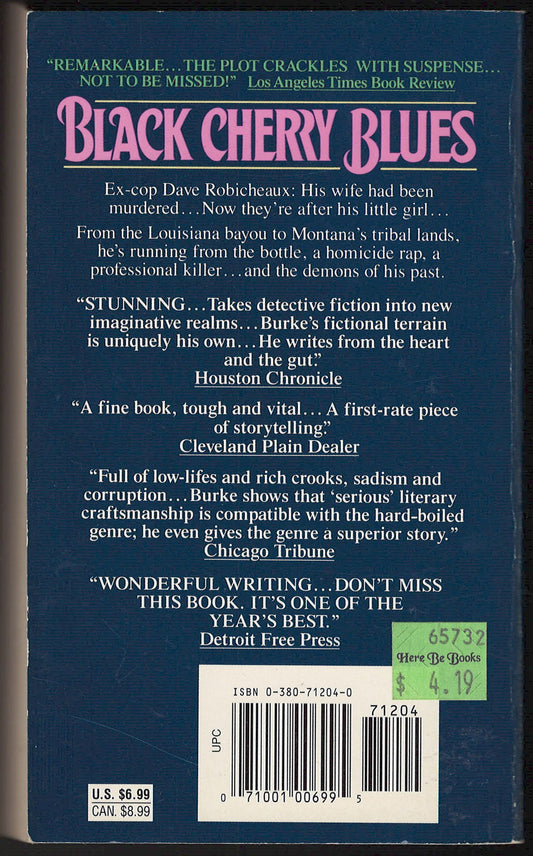 Black Cherry Blues by James Lee Burke back cover