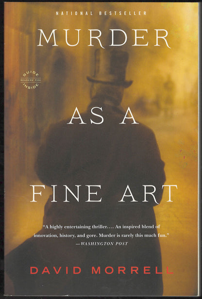 Front cover of Murder as a Fine Art by David Morrell with a silhouette of a person against a blurred background.