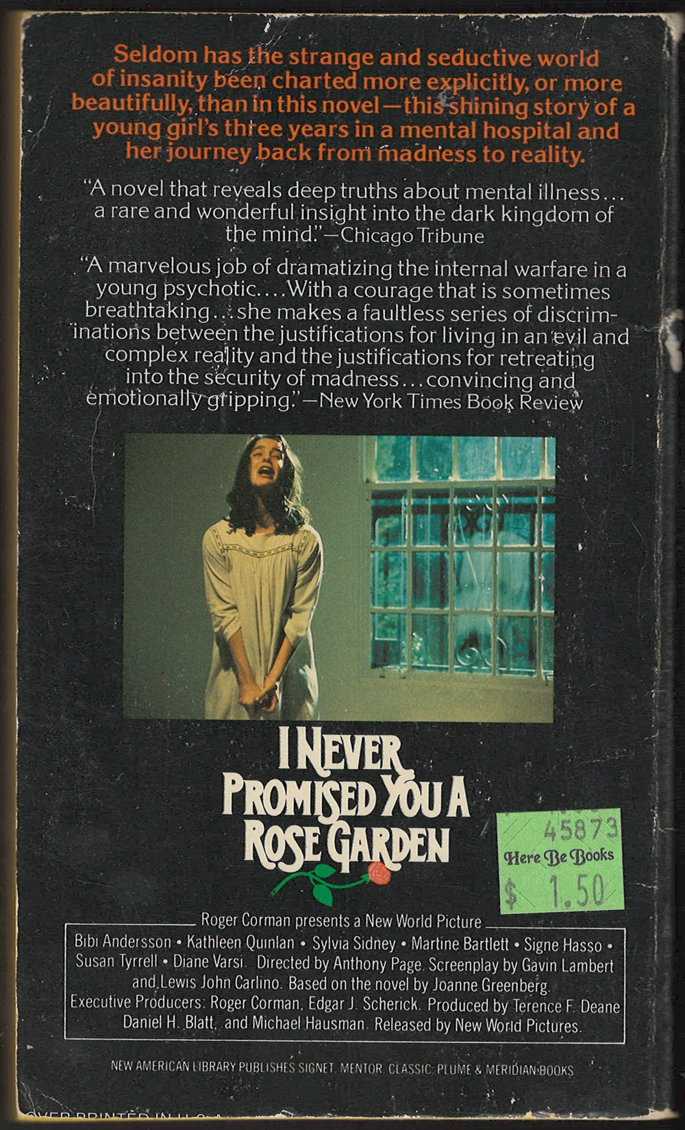 I Never Promised You a Rose Garden by Joanne Greenberg back cover