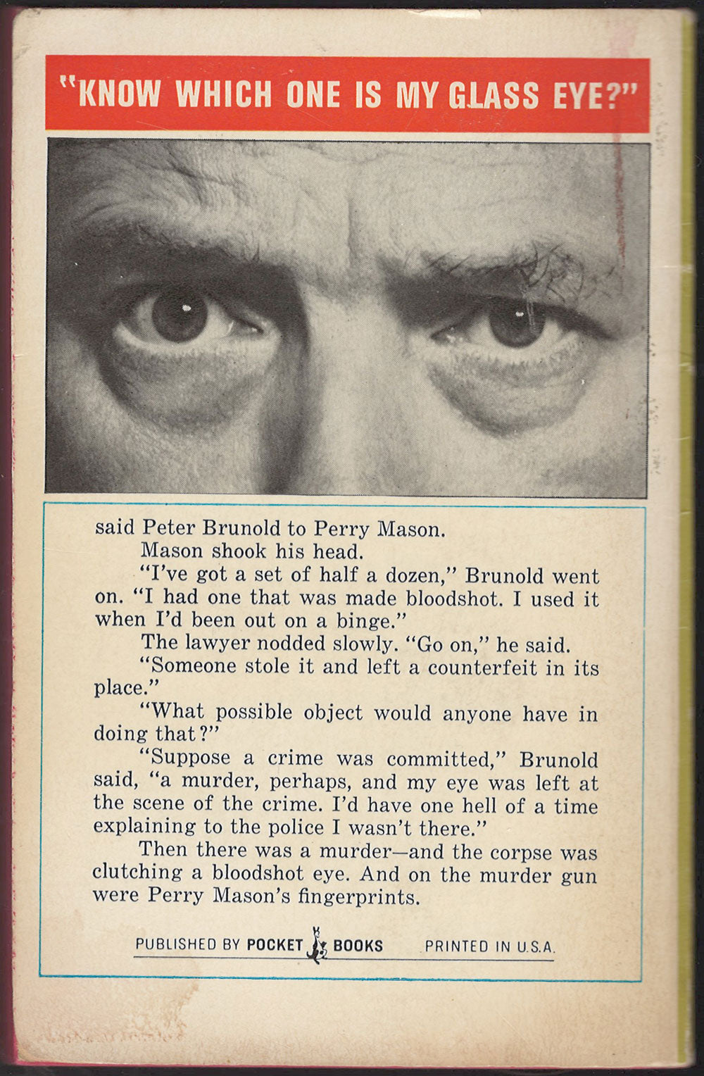 The Case of the Counterfeit Eye by Erle Stanley Gardner back cover