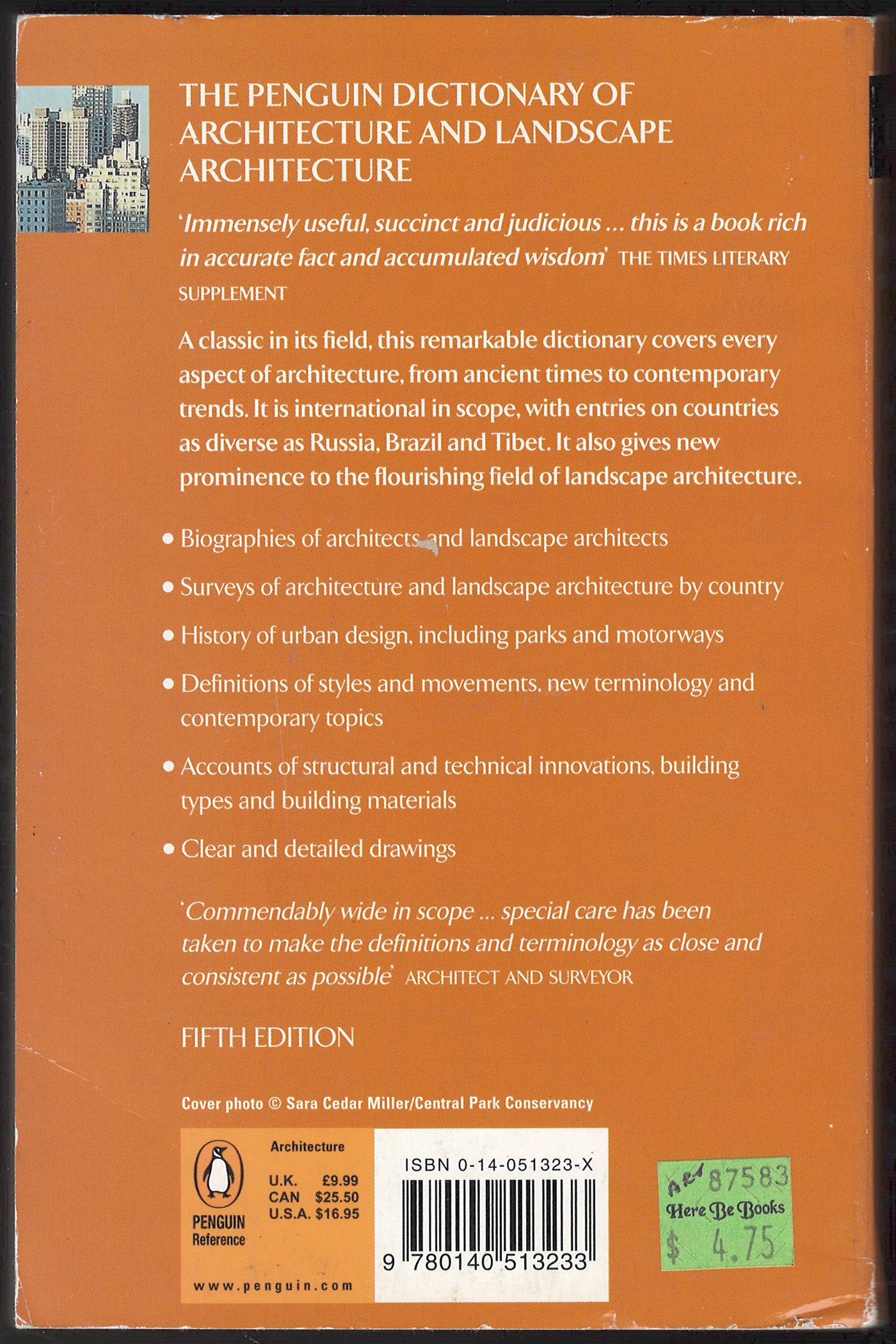 Penguin Dictionary of Architecture and Landscape Architecture back cover