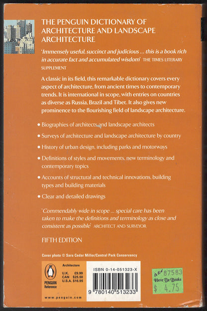 Penguin Dictionary of Architecture and Landscape Architecture back cover