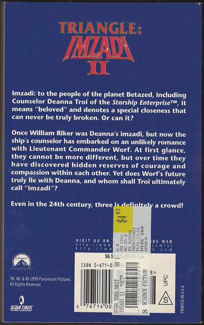 Triangle: Imzadi II by Peter David back cover