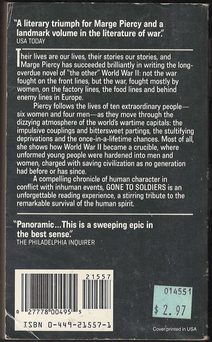 Gone to Soldiers by Marge Piercy back cover