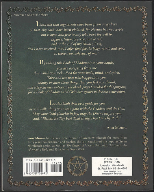 Grimoire for the Green Witch by Ann Moura back cover